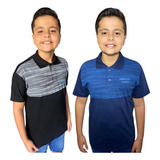 Kit 2 Camisas Polo Infantil Masculina Algodão Blusa Juvenil 