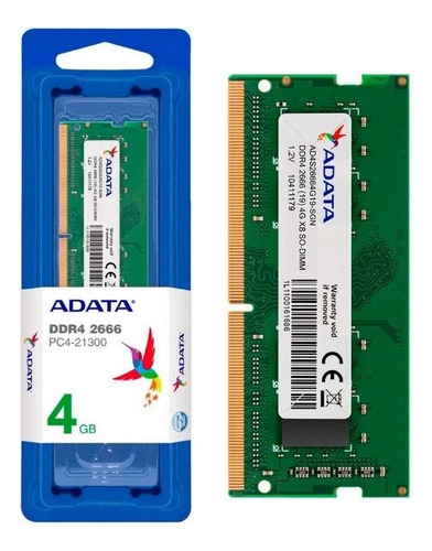 Memoria Ram Adata Portátil Ddr4 4gb Bus 2666mhz