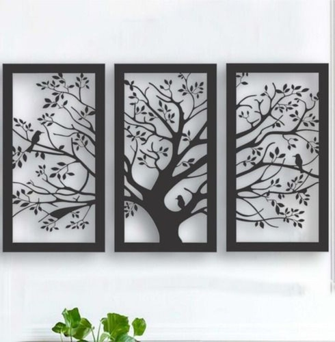 Cuadro Decorativo Tríptico Árbol De La Vida 35x60 Cm