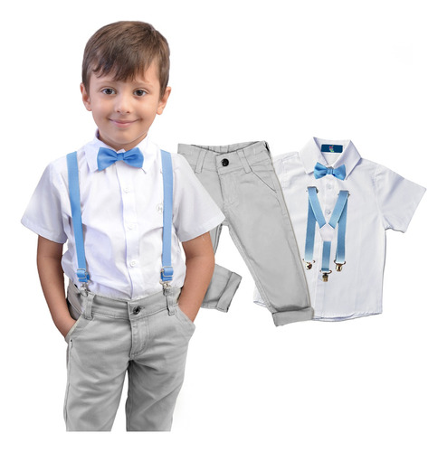 Kit 4peças Roupa Infantil Menino Bebe Masculino Personalizad