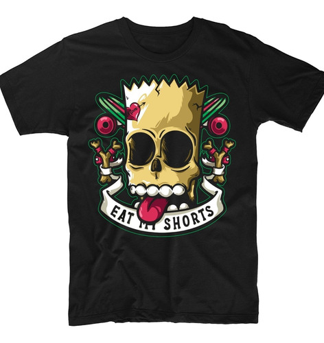 Playera Bart Simpson Calavera Eat My Shorts