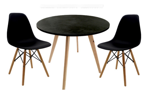 Juego Comedor Mesa 80 X 75 Cm Y 2 Sillas Eames 