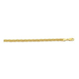 14 K Oro Amarillo De 3,5 Mm Cadena De La Chispa Corte Trenza