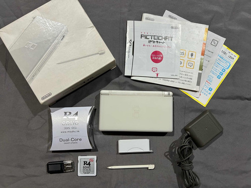 Nintendo Ds Lite Crystal White Con Caja Y R4 Con Muchos Jueg