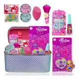 Maleta Maquiagem Teen Infantil Kit Sombras Espelho Esponja +