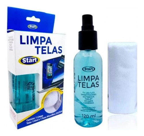 Limpa Telas Start 120ml + Pano Microfibra Produto Eficiente