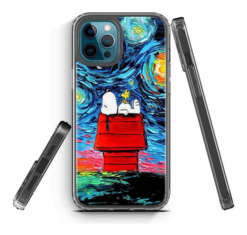 Funda Para iPhone Acrigel Snoopy  Noche Estrellada Van Gogh 