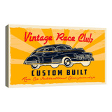 Cuadro Decorativo Canvas Carteles Auto Vintage Color Carteles Auto Vintage 58 Armazón Natural
