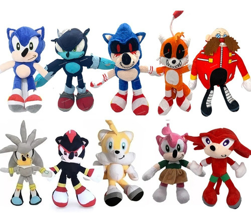Peluches Sonic 29 Cm Shadow Silver Tails Knuckles Nudillos