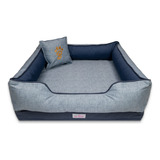 Cama Pet Luxo 60x60cm Tecido Impermeável Riscas