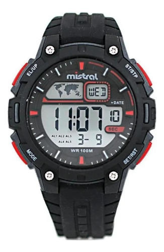Reloj Mistral Hombre Deportivo Gdx-daq-01 Silicona Negro