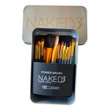 Kit Pincéis Make Maquiagem Naked3 Profissional Médio Com 12