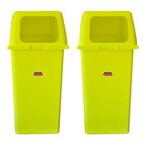 Tacho De Basura Adosable Tapa Buzon 100 Lts X2 - Colombraro Color Verde