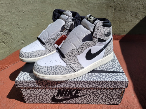 Nike Air Jordan 1 Retro High White Cement/elephant Print