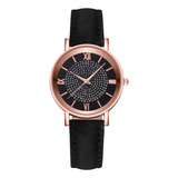 Reloj Gypsophila Reloj De Cuarzo A La Moda Para Mujer Color De La Correa Negro Color Del Fondo Negro