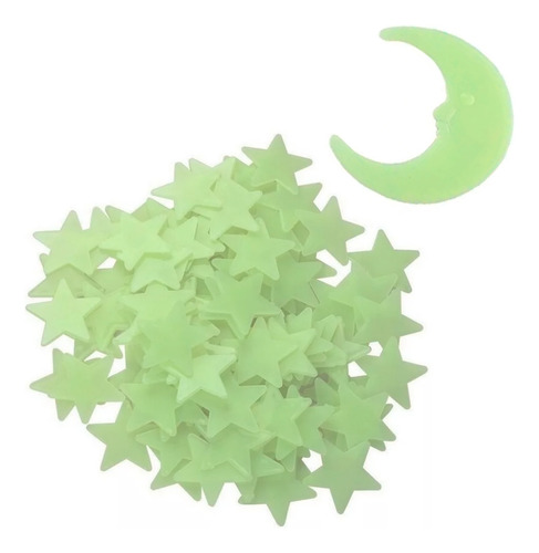 Estrellas Fluorescentes Pack X100 Brillan Oscuridad Brillo Color Verde Lima