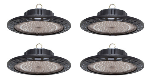 Campana Industrial Ufo Led 100w High Bay Ip65 4 Pack Color Negro