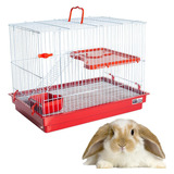 Gaiola Para Coelho Chinchila Hamster Com Andar Vermelho