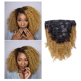 Afro Kinky Clip Ins Clip De Cabello Rizado Humano En Extensi