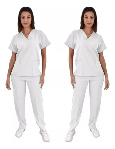 Pack 2 Pijama Blanco Filipina Quirúrgica Medica Dama Tania 