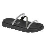 Sandália Papete Feminina Flat Birken Strass Vizzano 6459.318