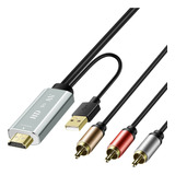 Pasow Convertidor Hdmi A Rca, Cable Adaptador Hdmi A Tv Anti