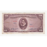 Billete Chile 20 Pesos 24 Diciembre 1947 Usado (c85)