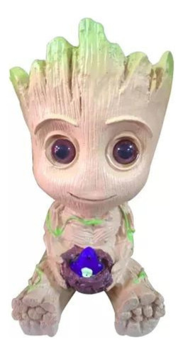 Macetero De Cerámica Diseño Baby Groot Sentado 12cm