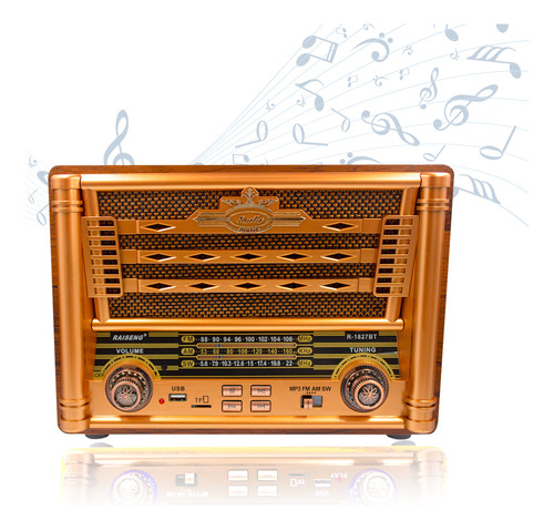 Bocina Bluetooth Radio Inalambrica Portatil Retro Vintage 
