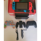 Consola Nintendo Switch Neon+ 3 Joystick + 2 Juegos Poco Uso