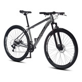 Bicicleta Bike Aro 29 Krw Mountain Bike Câmbio Shimano Tz 21 Velocidades Freio A Disco Amortecedor Suspensão Dianteira Sh21 Cor:grafite/preto Tamanho Quadro:17