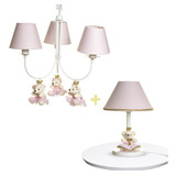 Lustre Pendente Abajur Luminária Ursa Princesa Quarto Menina