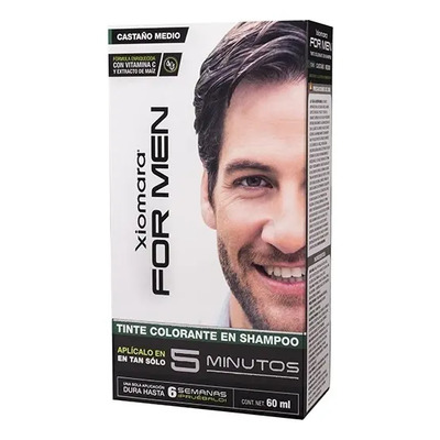 Tinte Xiomara For Men en Shampoo Castaño Medio Sin Amoníaco 60mL | MercadoLibre