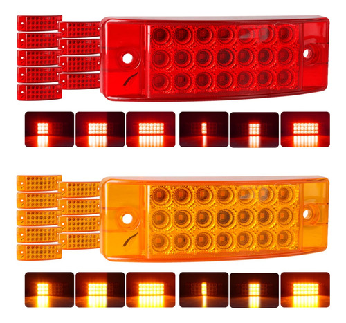 10 Plafon 21 Led Rectangular Fija Estrobo Secuencial 12-24vf