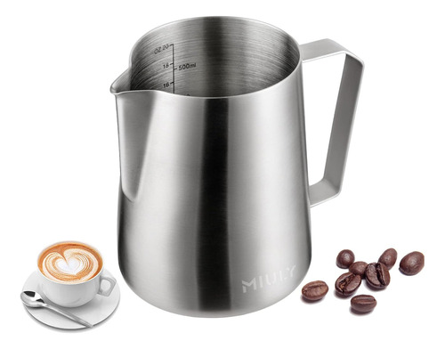 Milk Frothing Pitcher, Stainless Steel Milk Frother Cup, ...