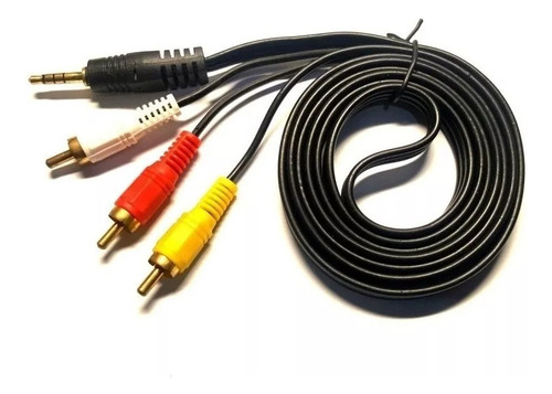  Cables 3 Rca Tv Audio Vídeo A Mini Plug 3.5 Dvd 3 Mts
