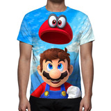 Camiseta, Game Super Mario Odyssey Chapéu 01 - Estampa Total