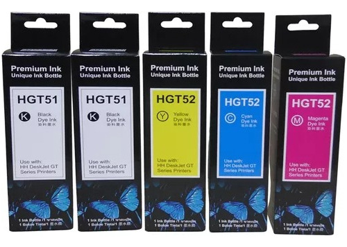 Kit 5 Tintas Gt51 Y Gt52 Genericas Para Hp 310/315/415/530