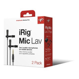 Irig Mic Lav 2 Pack Lapela Condensador Duplo Smartphone 