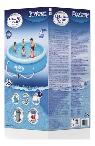 Piscina Inflable Familiar Gigante 3.66 Mtrs + Bomba Y Filtro