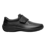 Zapato Escolar Niño Flexi 402102 Velcro Broche Piel Negro