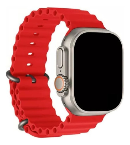 Pulseira Oceano Para Apple Watch Ultra 40 41 42 44 45mm 49mm Cor Vermelho Largura 49.45 Mm