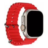Pulseira Oceano Para Apple Watch Ultra 40 41 42 44 45mm 49mm Cor Vermelho Largura 49.45 Mm