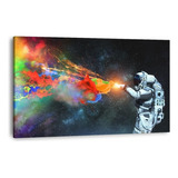 Cuadro Moderno Astronauta Colors Splash En Canvas