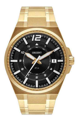 Relógio Orient Masculino Dourado Neo Sports Premium Mgss1224 Cor Do Fundo Preto