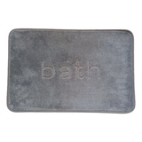 Alfombra De Baño Microfibra Antideslizante Bath Gris Diseño