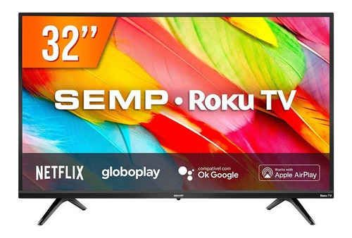 Smart Tv Led 32'' Com Roku R6500 Dual Band Semp Bivolt Apps