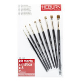 Kit Heburn Marta Sintética X8 Pincel Brochas Maquillaje 1440