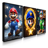 Quadro Decorativo Sala Quarto Super Mario Bros Nerd Gamer