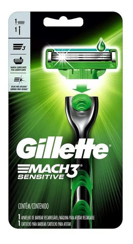 Afeitadora Gillette Mach 3 Sensitive Con Banda Lubricante